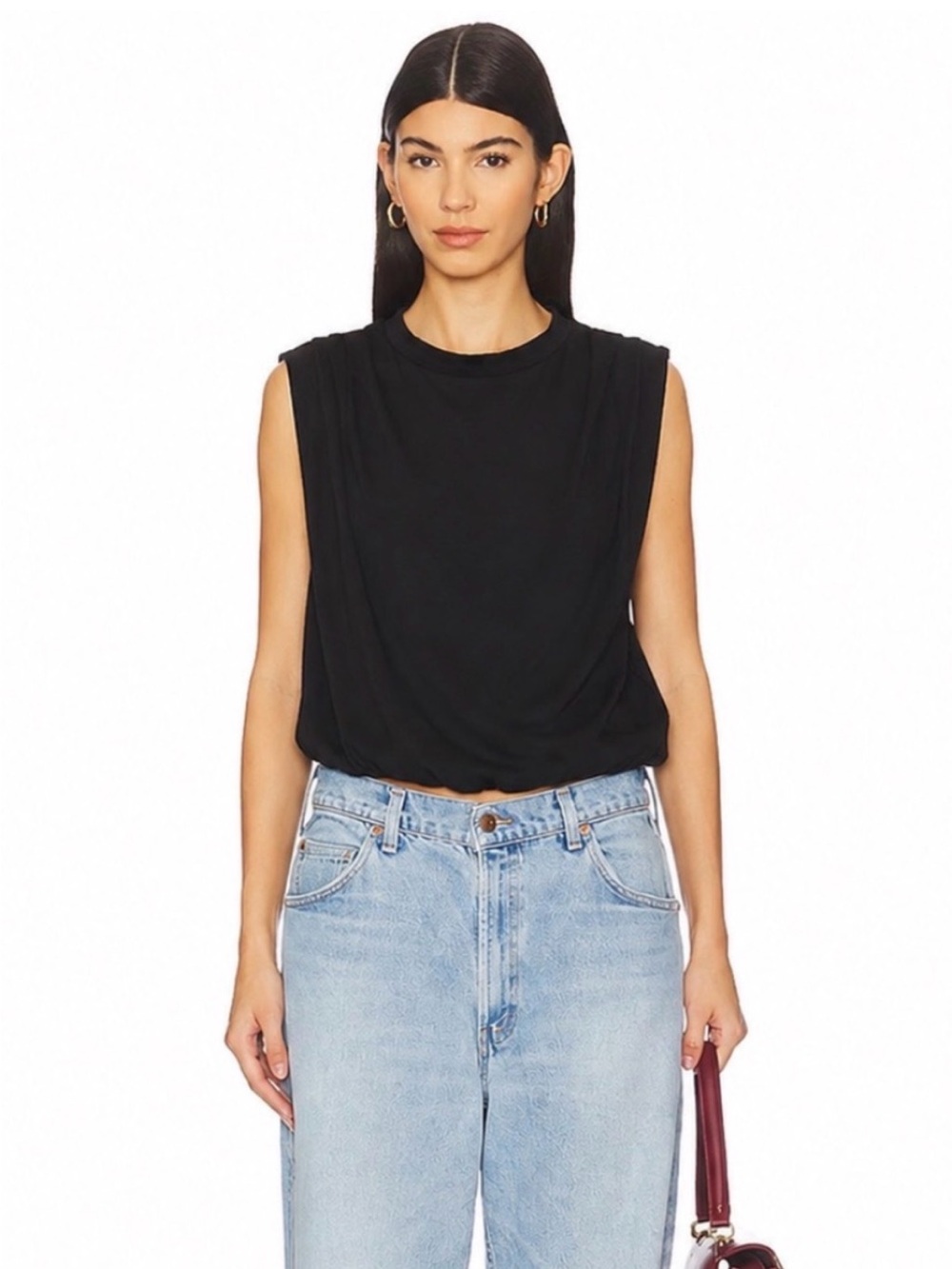 NEW!! REVOLVE | XL | BOBI | CREWNECK BUBBLE HEM TOP